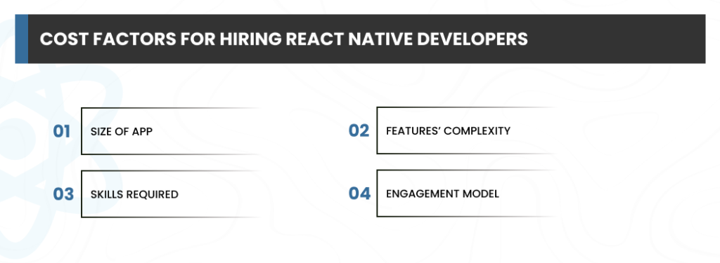Cost factors for hiring React Native developers
